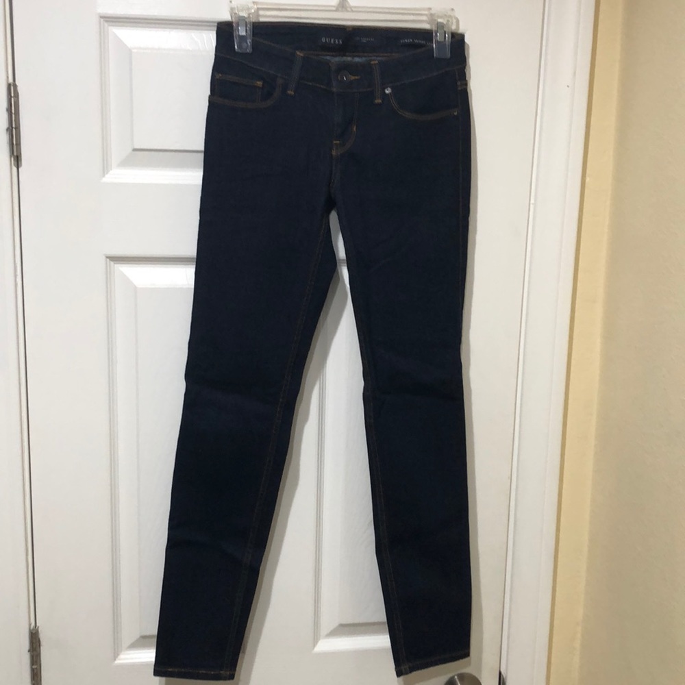 Guess dark blue power skinny jeans